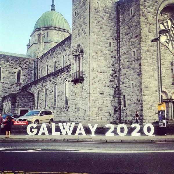 Galway Cathedral with Galway 2020 sign